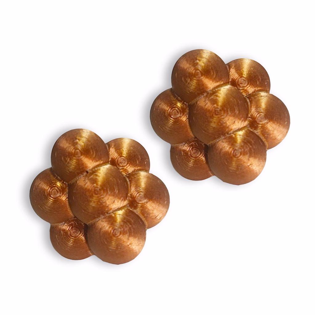 Metaball Cobre - brinco escultural design autoral KUBOLAB