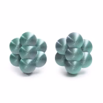Brinco Metaball G da KUBOLAB: agrupamento de esferas em PLA verde-água, impresso em 3D